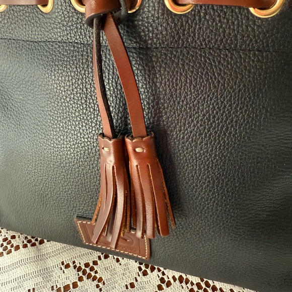 Dooney & Bourke Wakefield Black Leather 
Tassel Tote - Picture 7 of 9